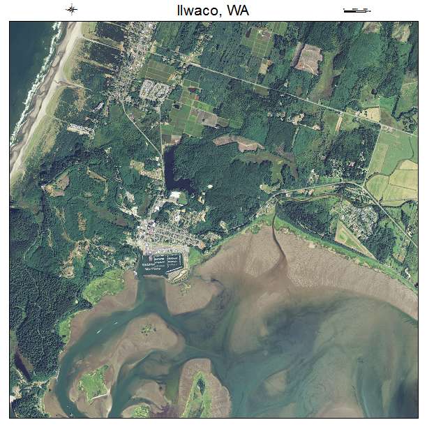 Ilwaco, WA air photo map