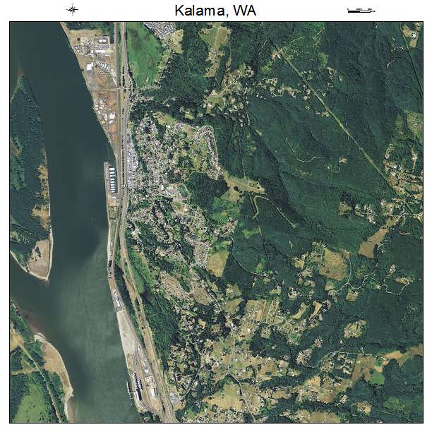Kalama, WA air photo map