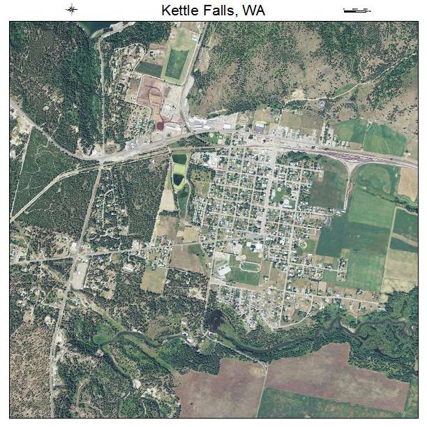 Kettle Falls, WA air photo map