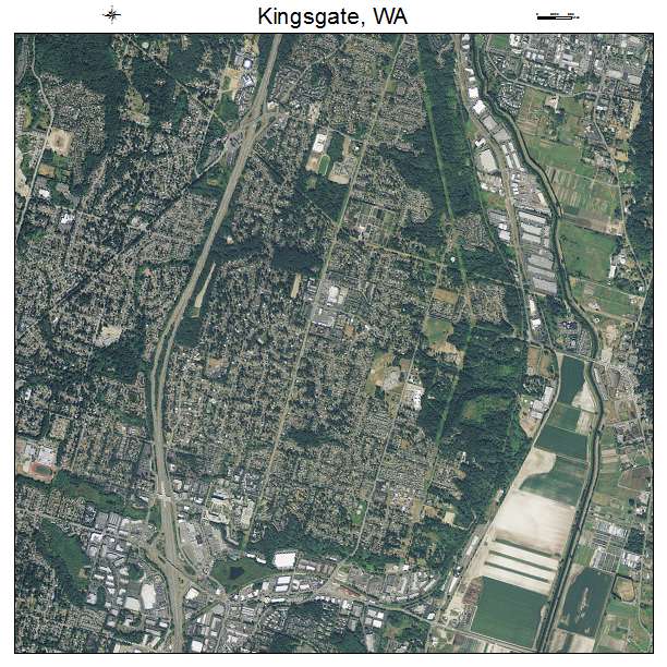 Kingsgate, WA air photo map