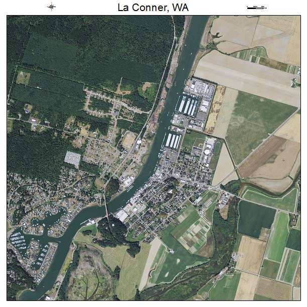 La Conner, WA air photo map