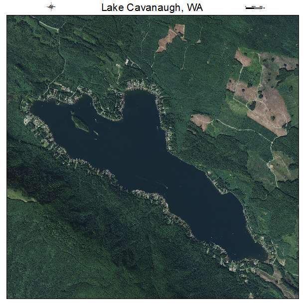 Lake Cavanaugh, WA air photo map