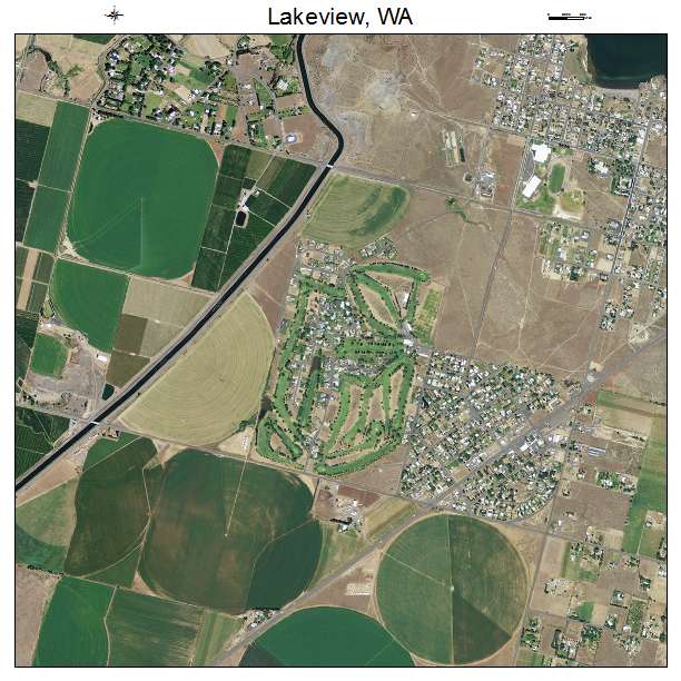 Lakeview, WA air photo map