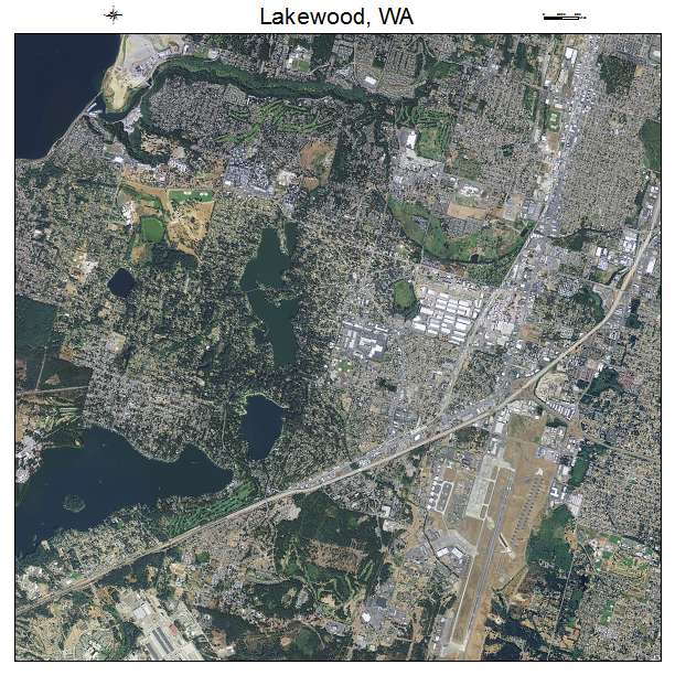 Lakewood, WA air photo map