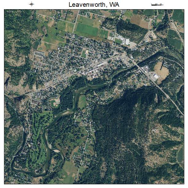 Leavenworth, WA air photo map
