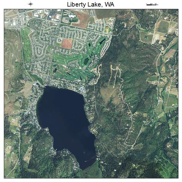 Liberty Lake, WA air photo map
