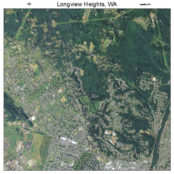 Longview Heights, WA air photo map