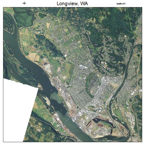 Longview, WA air photo map