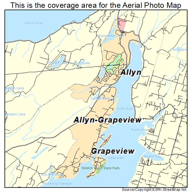 Allyn Grapeview, WA location map 