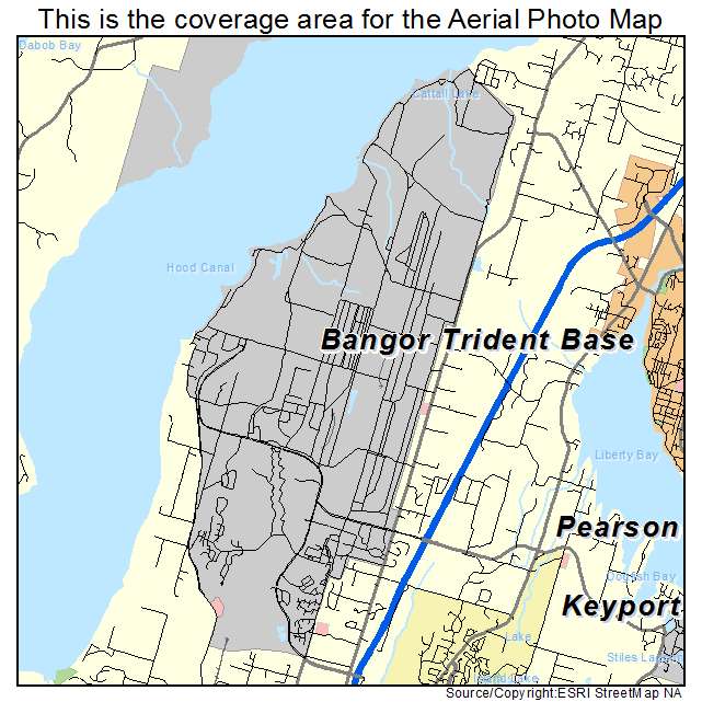 Bangor Trident Base, WA location map 