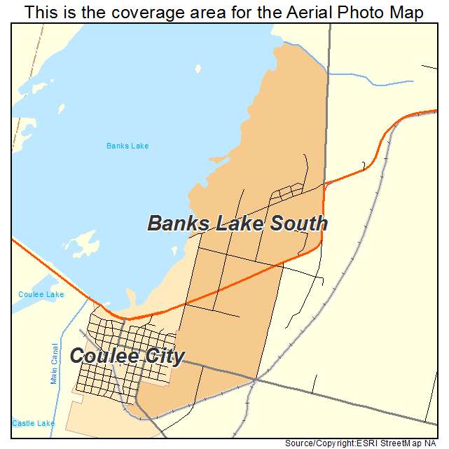 Banks Lake South, WA location map 