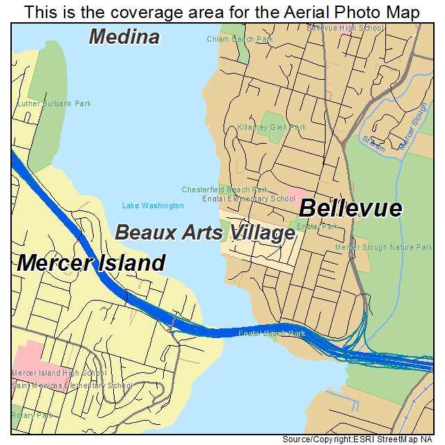 Beaux Arts Village, WA location map 