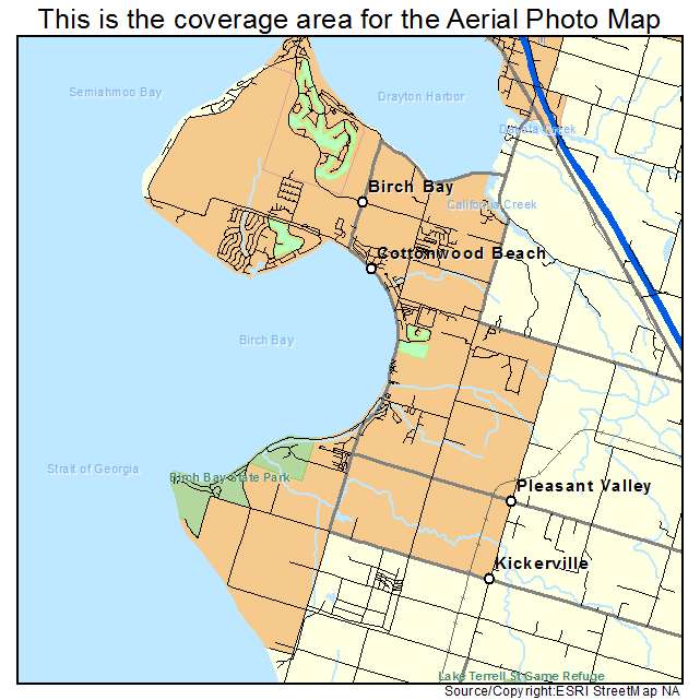 Aerial Photography Map of Birch Bay, WA Washington