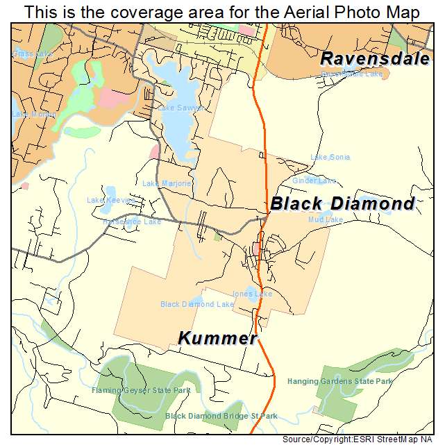 Aerial Photography Map Of Black Diamond Wa Washington