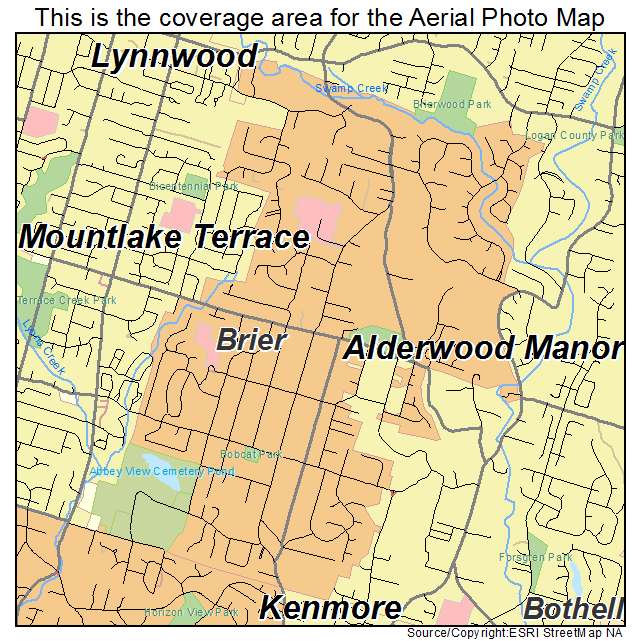 Brier, WA location map 