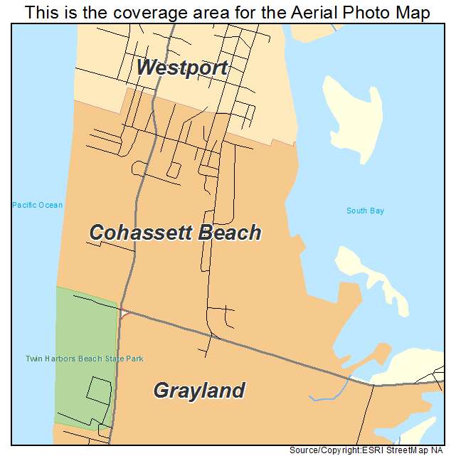 Cohassett Beach, WA location map 