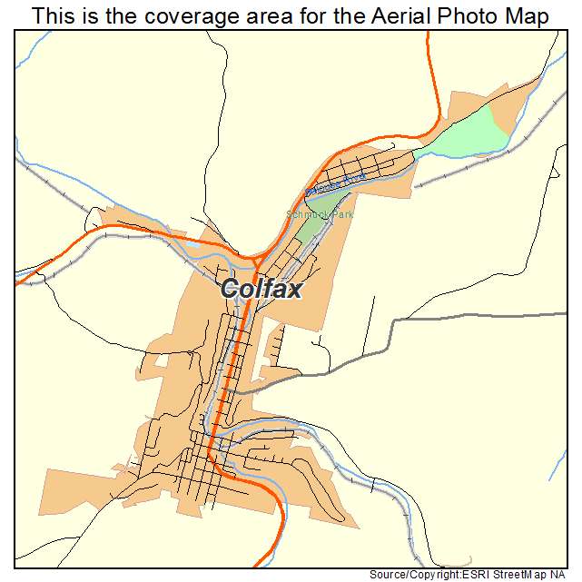 Colfax, WA location map 