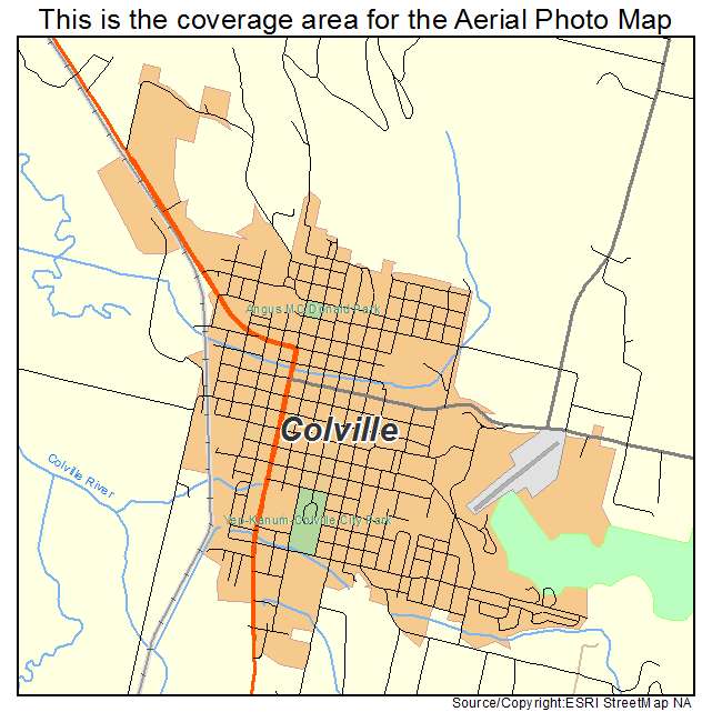 Colville, WA location map 