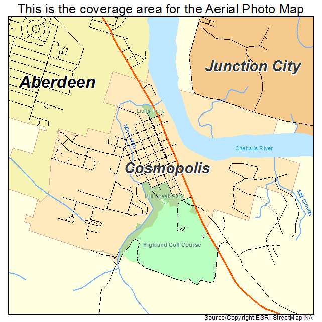 Cosmopolis, WA location map 