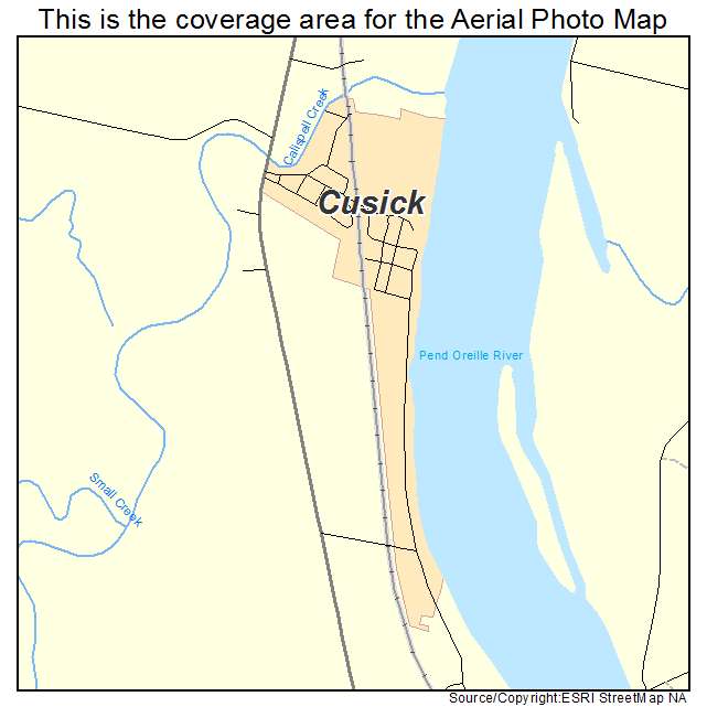 Cusick, WA location map 