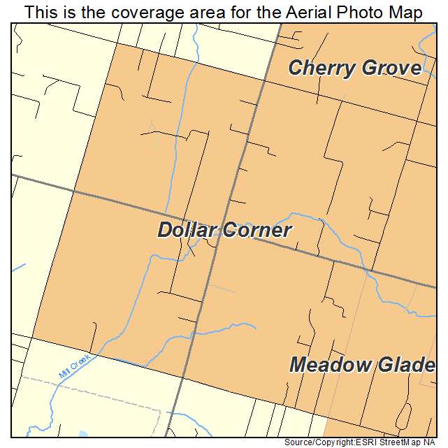 Dollar Corner, WA location map 