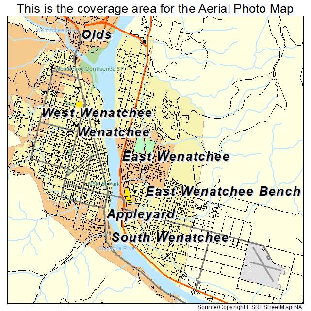 East Wenatchee Bench, WA location map 