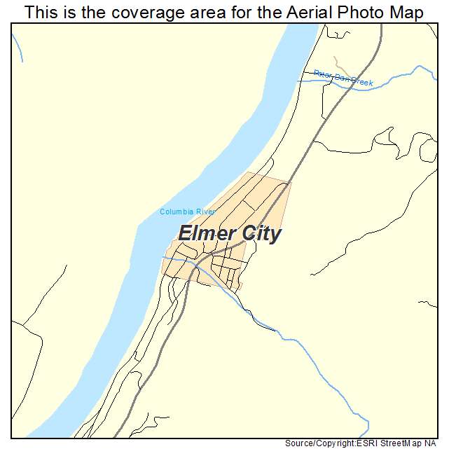 Elmer City, WA location map 