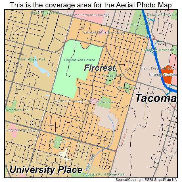 Fircrest, WA location map 