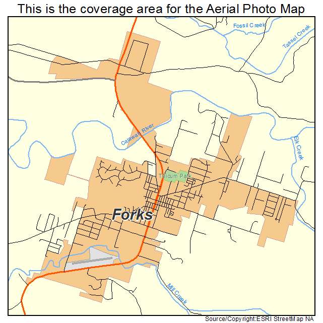 Forks, WA location map 