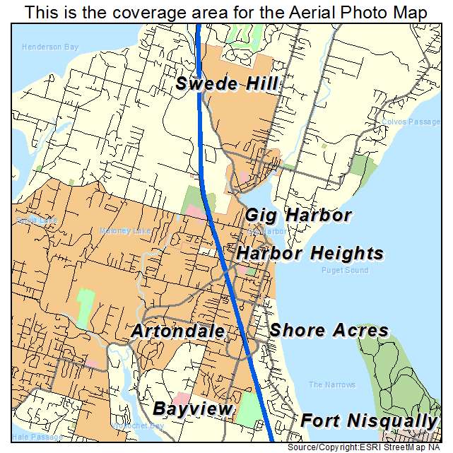 Aerial Photography Map Of Gig Harbor Wa Washington