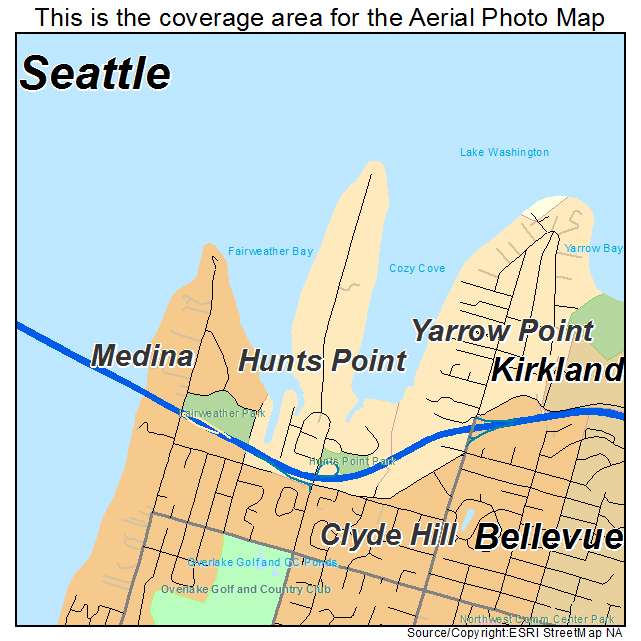 Hunts Point, WA location map 