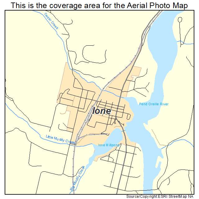 Ione, WA location map 