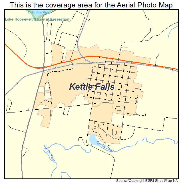 Kettle Falls, WA location map 