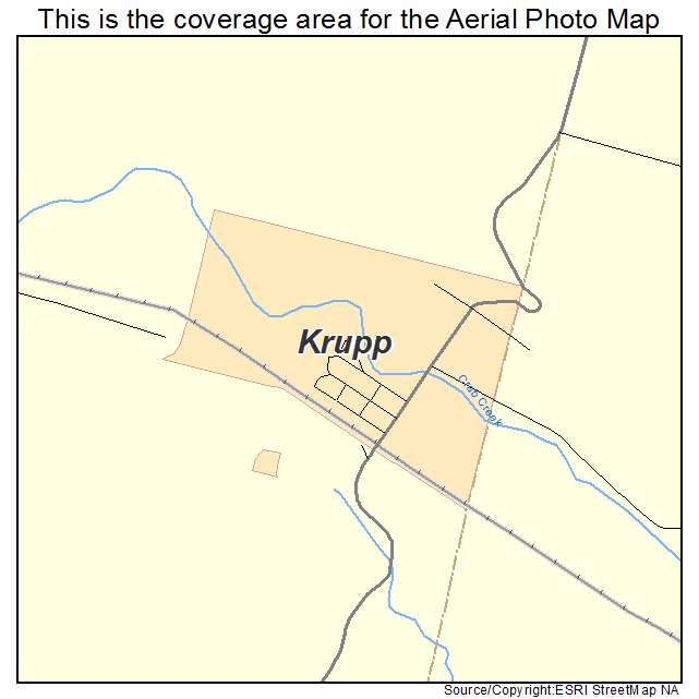 Krupp, WA location map 