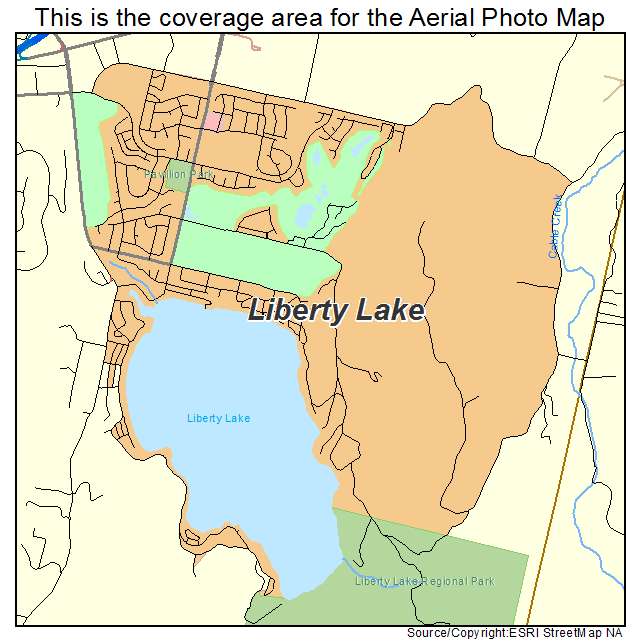 Aerial Photography Map of Liberty Lake, WA Washington