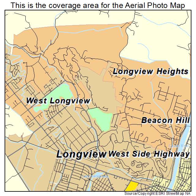 Longview Heights, WA location map 