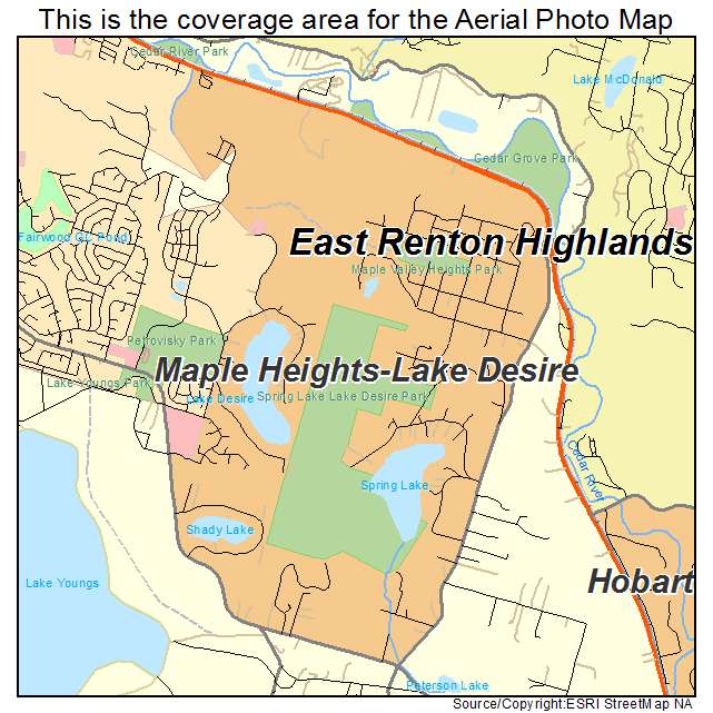 Maple Heights Lake Desire, WA location map 