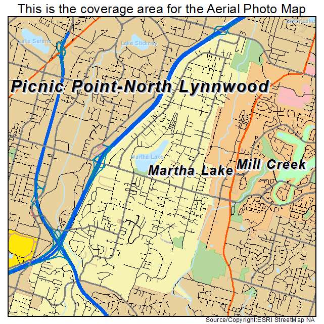 Martha Lake, WA location map 