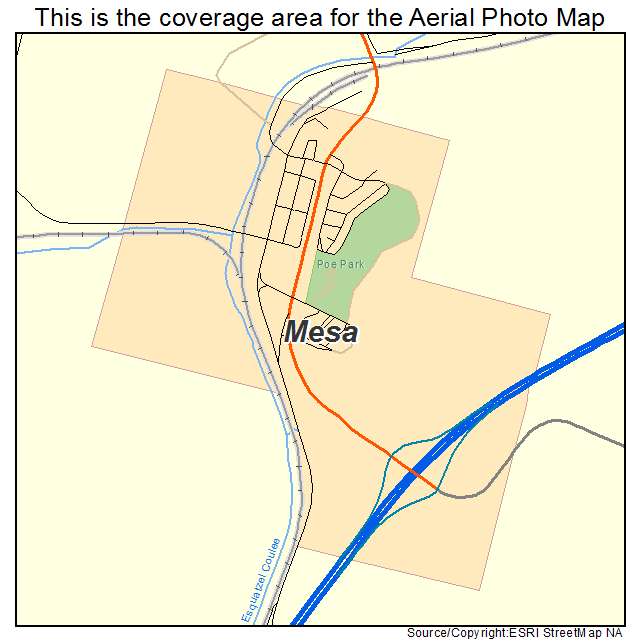 Mesa, WA location map 