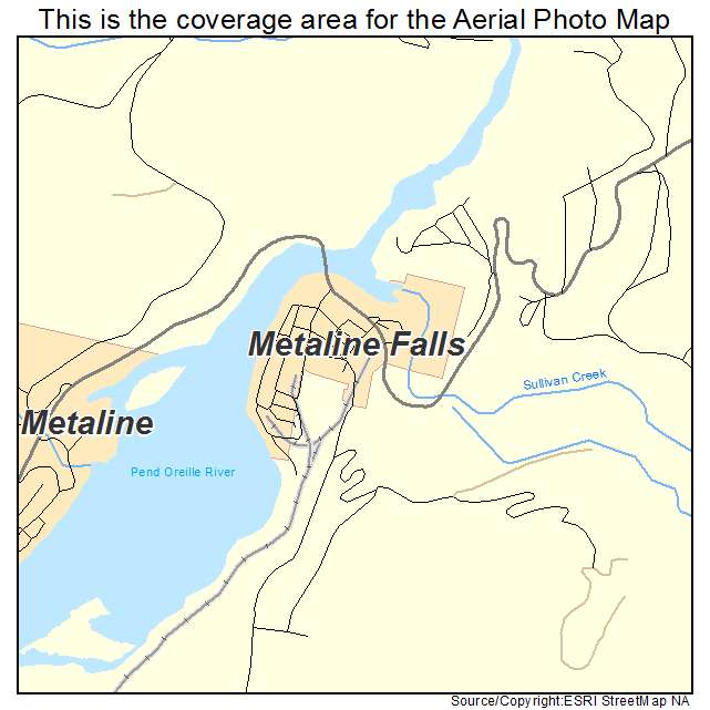 Metaline Falls, WA location map 