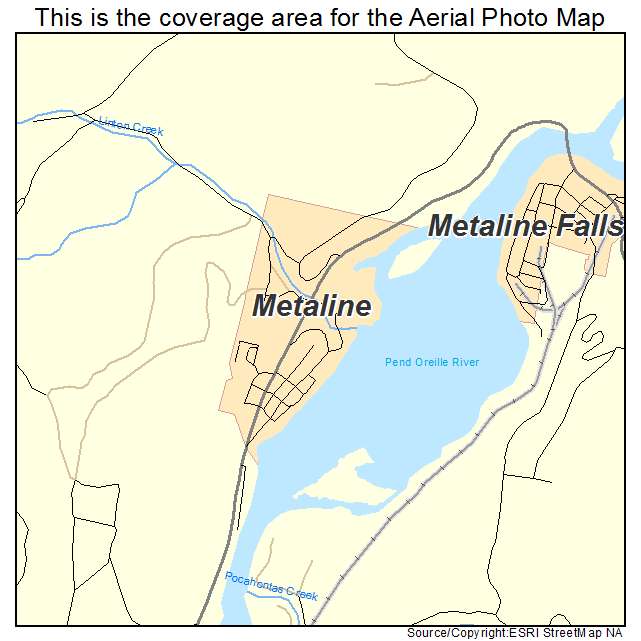 Metaline, WA location map 