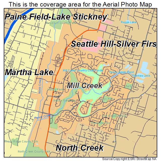 Mill Creek, WA location map 