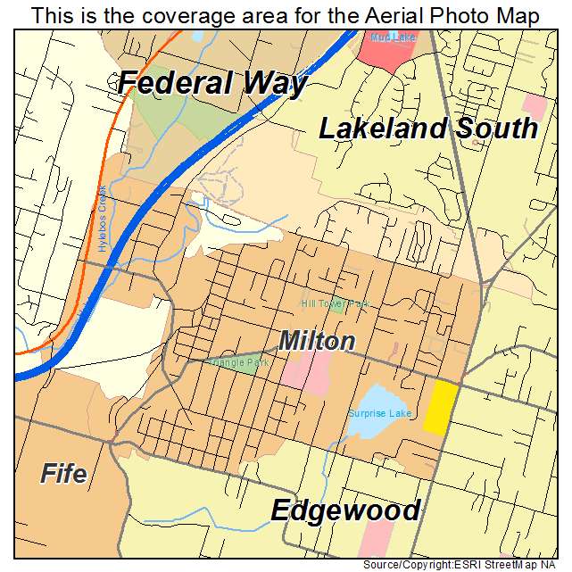 Milton, WA location map 