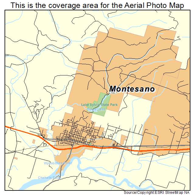 Montesano, WA location map 