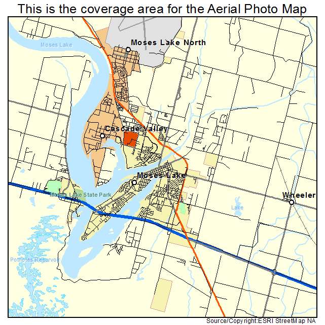 Moses Lake, WA location map 