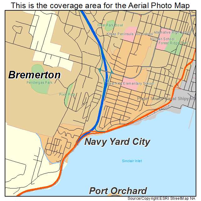 Navy Yard City, WA location map 