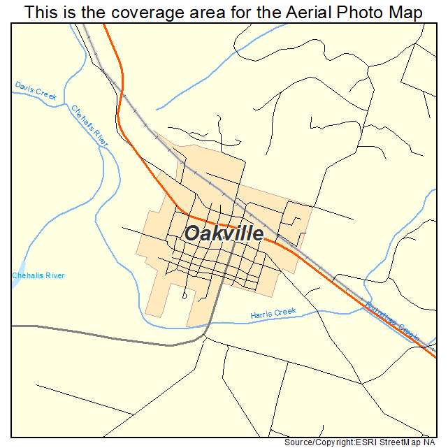 Oakville, WA location map 
