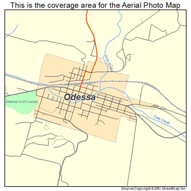 Odessa, WA location map 