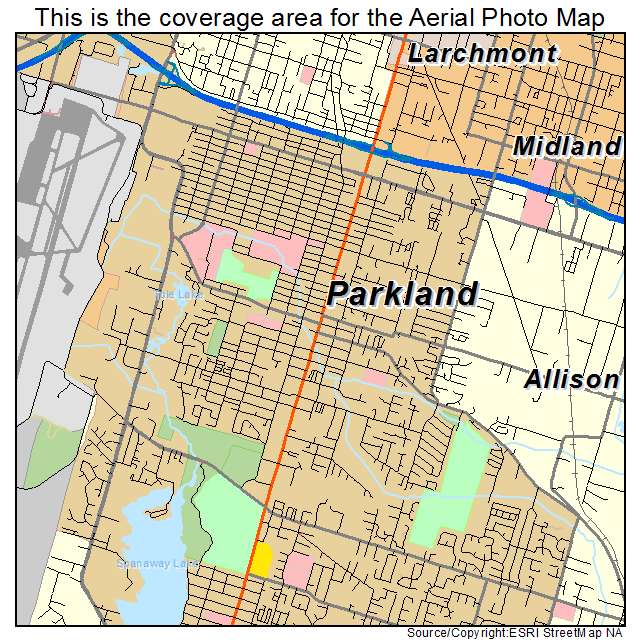 Parkland, WA location map 