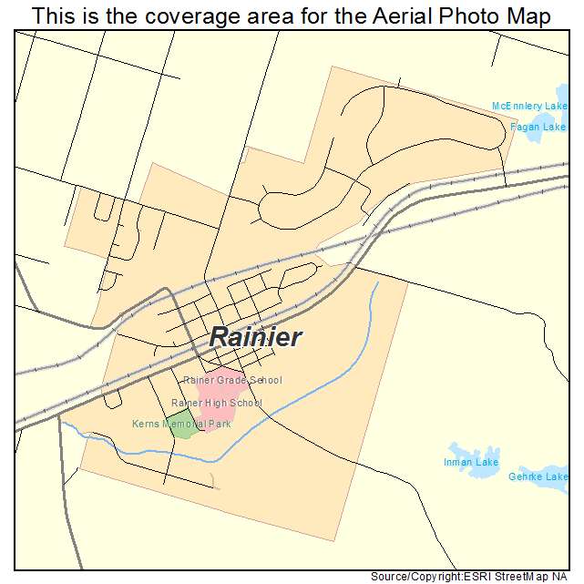 Rainier, WA location map 